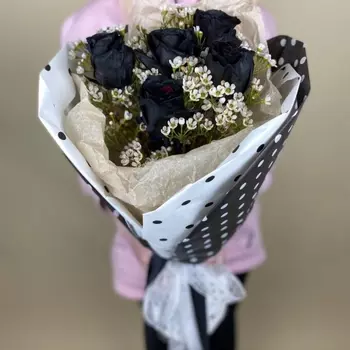 5 Черных Роз (60 см.)