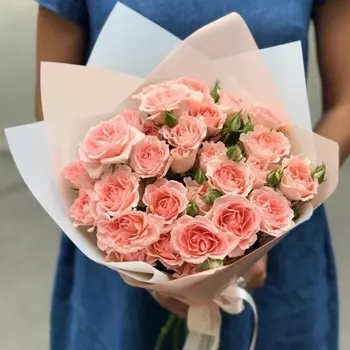 5 Кустовых Пионовидных Коралловых Роз (50 см.)