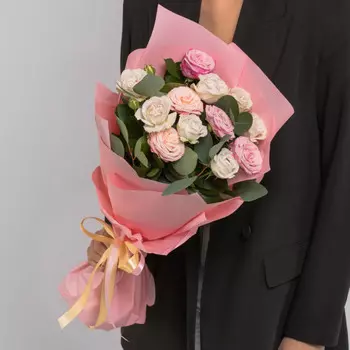 5 Кустовых Пионовидных Роз Микс (50 см.)