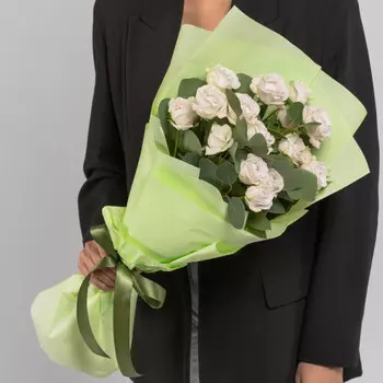 5 Кустовых Пионовидных Сиреневых Роз (50 см.)