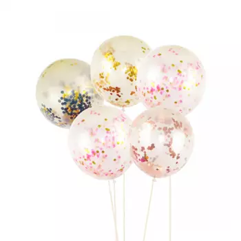 5 Прозрачных Воздушных Шаров Конфетти