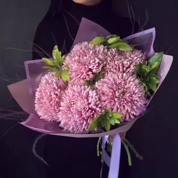 5 Розовых Хризантем