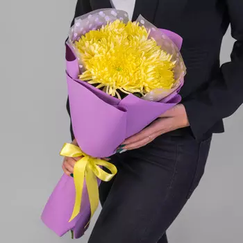 5 Желтых Игольчатых Хризантем