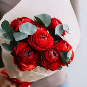 7 Красных Ранункулюсов