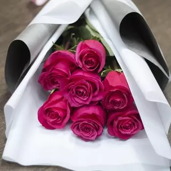 7 Малиновых Роз (60 см.)