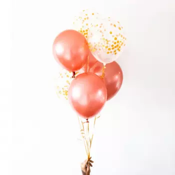 7 Прозрачных И Медных Воздушных Шаров