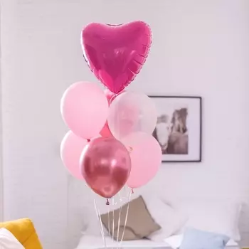 7 Розовых Воздушных Шаров