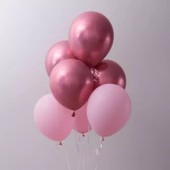 7 Воздушных Шаров "Розовый Металлик"