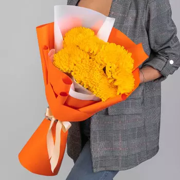 7 Желтых Хризантем Бигуди