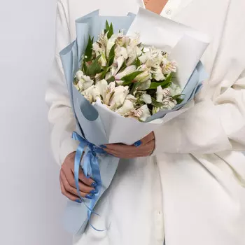 9 Белых Альстромерий