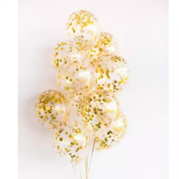 9 Прозрачных Воздушных Шаров (Золото)
