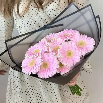 9 Розовых Гербер