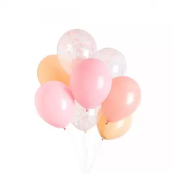 9 Розовых Воздушных Шаров