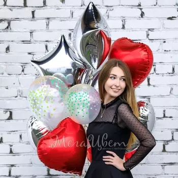 9 Воздушных Шаров "С Днем Рождения"