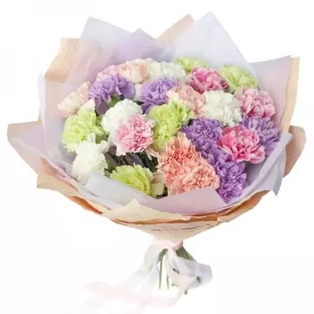 Букет Из 25 Разноцветных Гвоздик