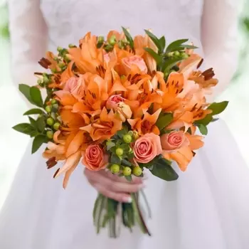 Букет Невесты "Коралл"