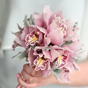 Букет Невесты "Розовая Орхидея"