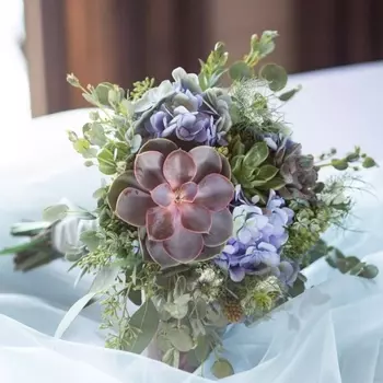 Букет Невесты с Суккулентами