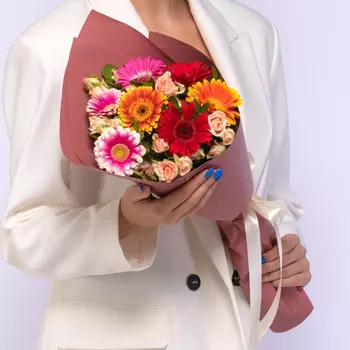 Букет "Гермини и Кустовая Роза" мини