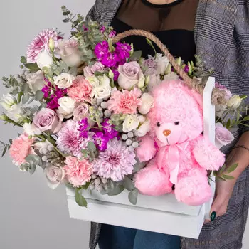 Букет "Клубничный" в ящике