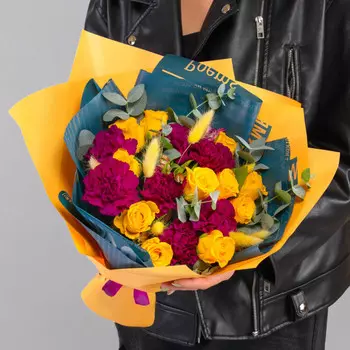 Букет "Малиново-Желтый"