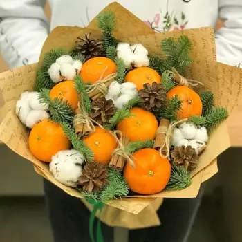 Новогодний букет "Мандаринка"