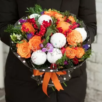 Новогодний букет "Новогодняя Мишура"