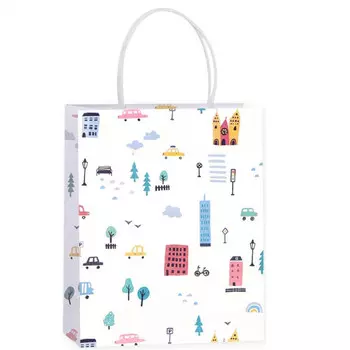 Пакет подарочный, Город, 32*26*12 см