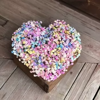 Сердце из 21 Разноцветных Гипсофил