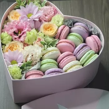 Сердце С Цветами И Макарони №6