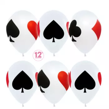 Воздушный Шар "Карточные Масти", Белый (Пастель)