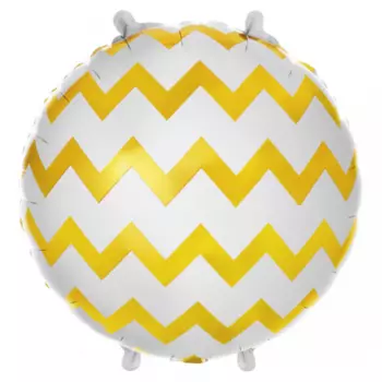 Воздушный Шар "Круг", Зигзаг (Желтый-Белый)