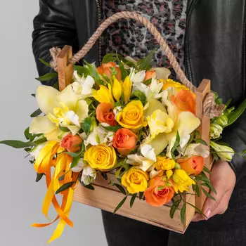 Букет "Нежный Персик" в ящике