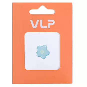 3D Стикер VLP Flower Blue Green, силикон, сине-зеленый цвет