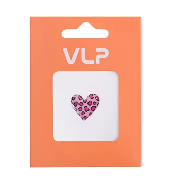 3D Стикер VLP Small Heart Pink Leo, силикон, розово-леопардовый цвет