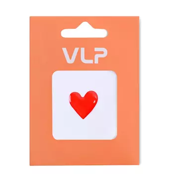 3D Стикер VLP Small Heart Red, силикон, красный цвет