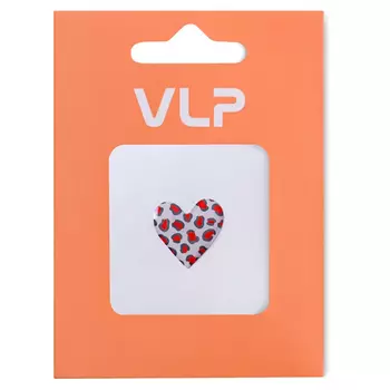 3D Стикер VLP Small Heart White Leo, силикон, бело-леопардовый цвет