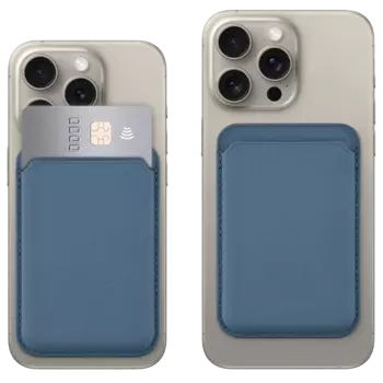 Чехол-бумажник Stellarway MagSafe для iPhone, кожзам, синий (STWPRO-WLT-MGSF)