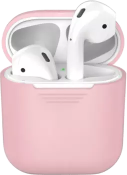 Чехол Deppa для футляра наушников Apple AirPods, силикон, розовый