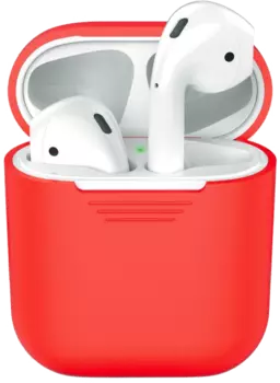 Чехол Deppa для футляра наушников Apple AirPods, силикон, красный