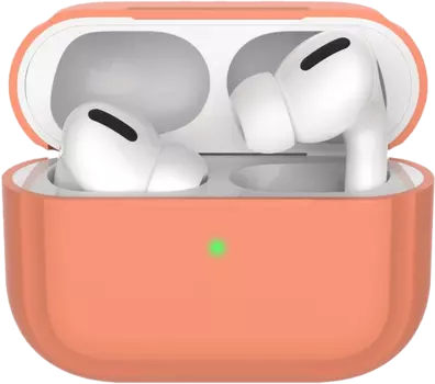 Чехол Deppa для футляра наушников Apple AirPods Pro, силикон, персиковый