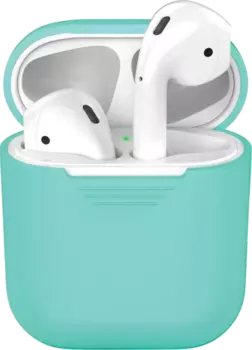 Чехол Deppa для футляра наушников Apple AirPods, силикон, мятный