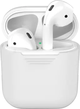 Чехол Deppa для футляра наушников Apple AirPods, силикон, белый