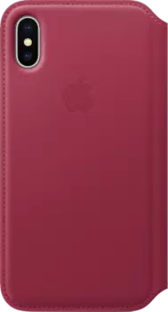 Чехол-книжка Apple MQRX2ZM для Apple iPhone X, кожа, розовый