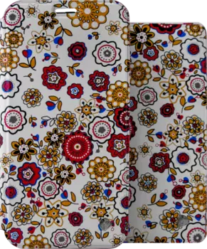 Чехол-книжка + обложка на паспорт FashionTouch для Honor 7A, полиуретан, "цветы"