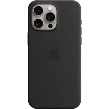 Чехол-крышка Apple Silicone Case with MagSafe для Apple iPhone 15 Pro Max, силикон, черный (MT1M3ZM/A)