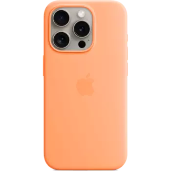Чехол-крышка Apple Silicone Case with MagSafe для Apple iPhone 15 Pro, силикон, оранжевый сорбет (MT1H3ZM/A)