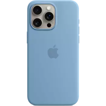 Чехол-крышка Apple Silicone Case with MagSafe для Apple iPhone 15 Pro Max, силикон, голубой (MT1Y3ZM/A)