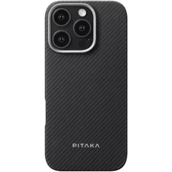 Чехол-крышка Pitaka для iPhone 16 Pro Max (KI1601PMA), кевлар, черно-серый