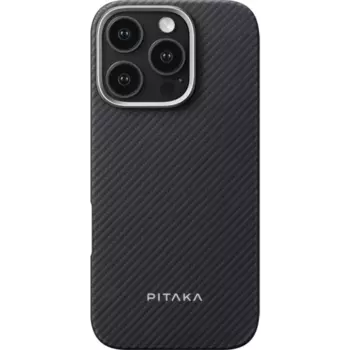 Чехол-крышка Pitaka для iPhone 16 Pro (KI1601PA), кевлар, черно-серый